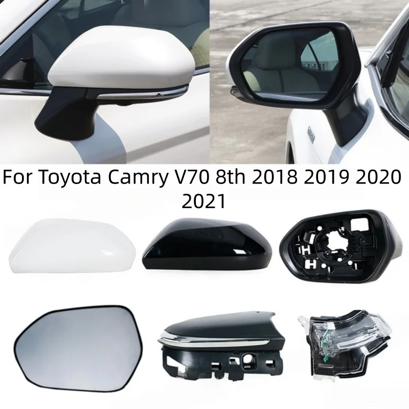 Car Side Mirror Lens Glass Rearview Mirror Frame Lower Base Cover Lid For Toyota Camry V70 8th 2018 2019 2020 2021