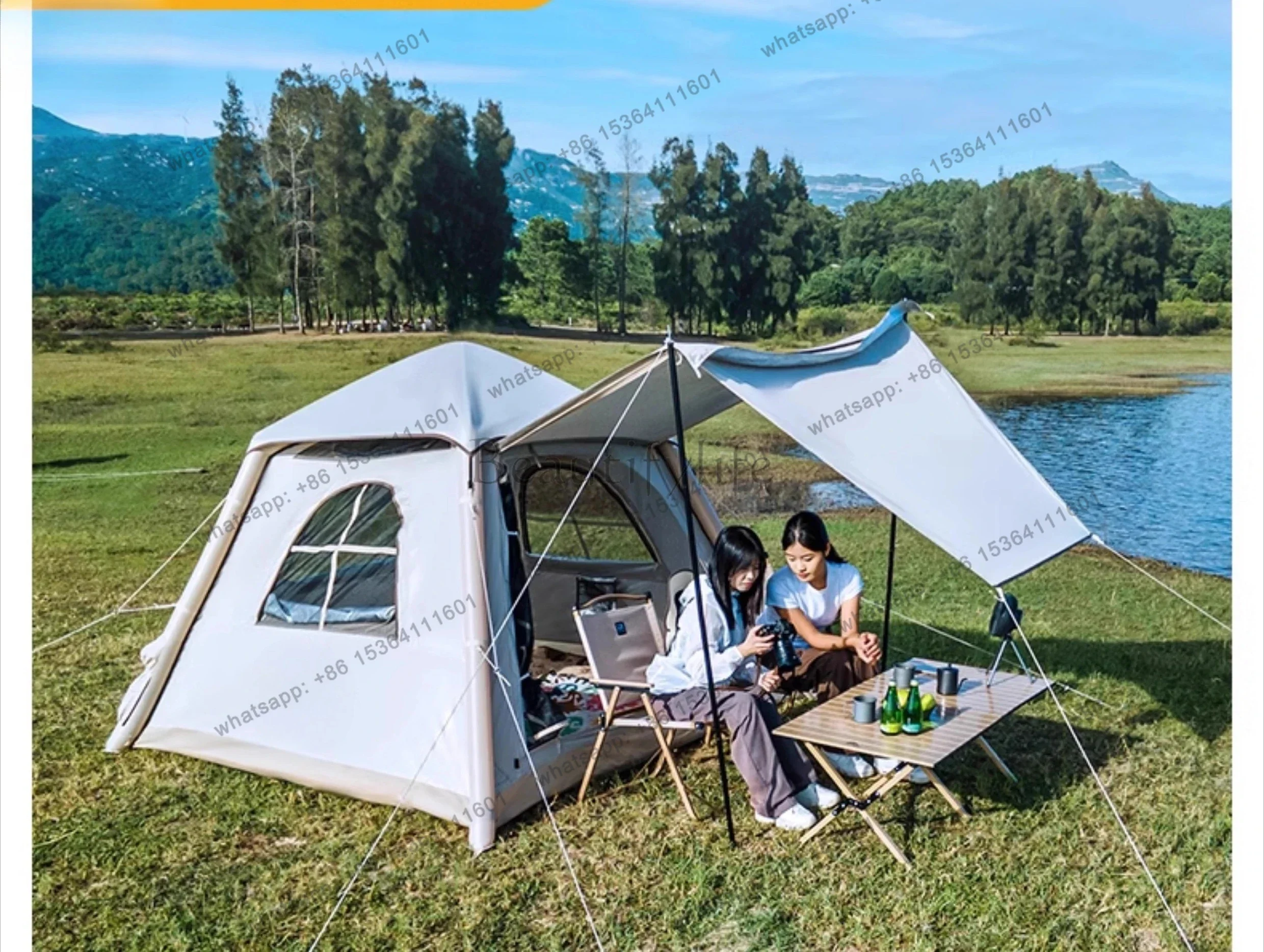 D14Automatic Inflatable Tent Outdoor Winter Camping Equipment Canopy Two-in-One Sun Protection Rainproof Overnight