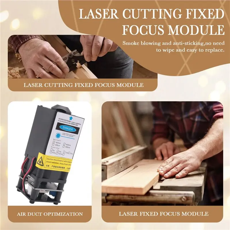 AS63-5W 450Nm-455Nm Laser Engraving Module Fixed Focus Cutting PWM Modulation 12V 5Mm Wood Board Compatible