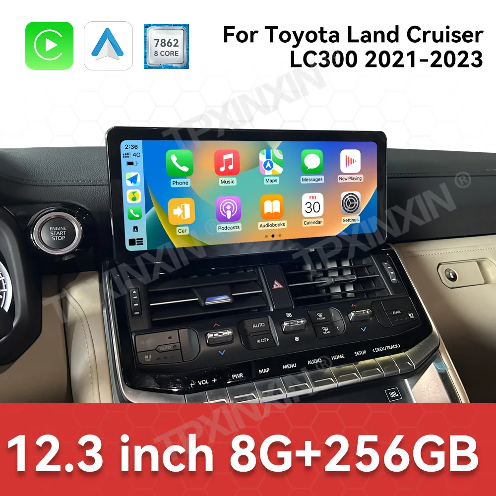 RHD LHD For Toyota Land Cruiser LC300 2021~2023 Android Carplay Car Radio Stereo Automotive Multimedia Player GPS Navi Head Unit