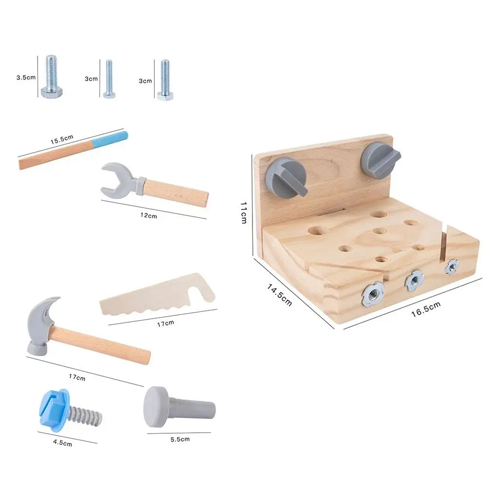 صندوق أدوات خشبي مجموعة تفكيك مونتيسوري أداة نجار إصلاح متعددة الوظائف للأطفال الصغار