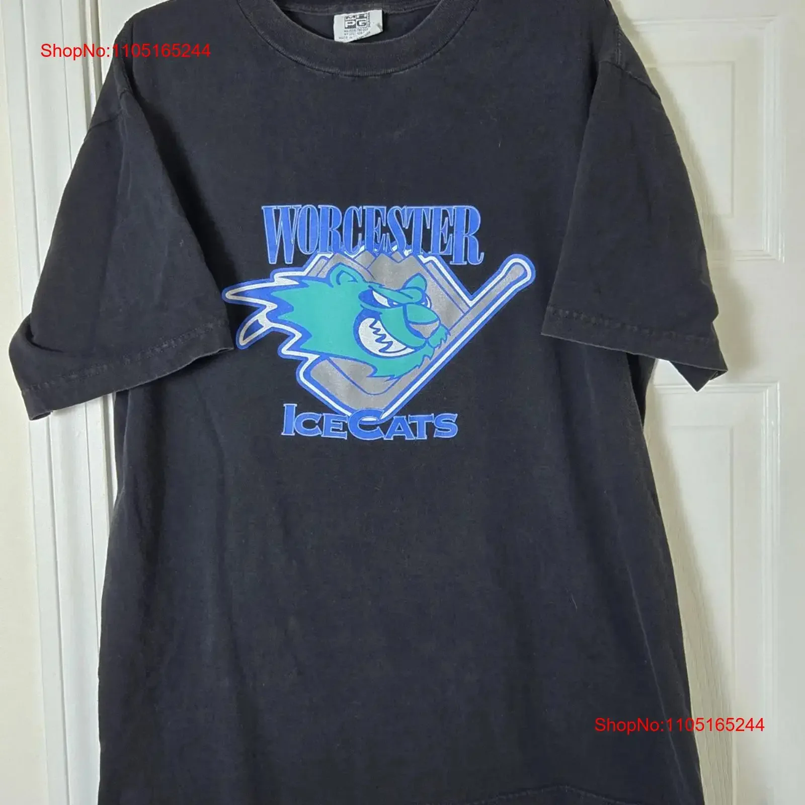Vintage Worcester IceCats definición camiseta hecha en EE. UU. XL negro AHL Hockey vintage lavado versátil estirado moda