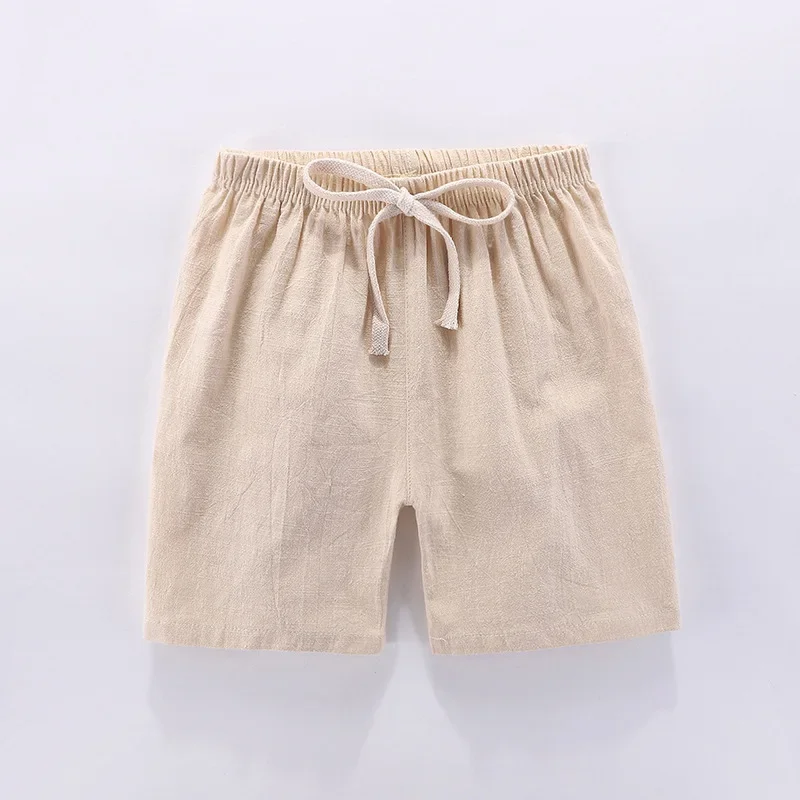 Summer Kids Boys Cotton and Linen Short Pants For Girls Boy Fashion Pants Soft Breathable Pants Children Clothing Baby Clothes