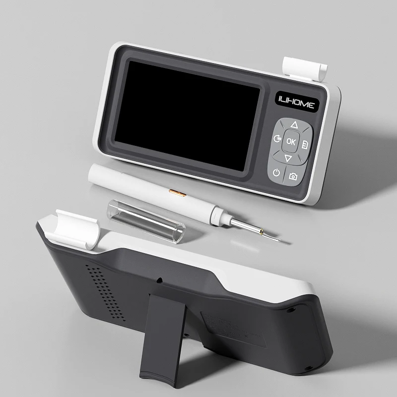 Point-to-Point P2P Smart Ear Camera with Display 4.3'' Screen 4.2MM Digital Ear Picker Cleaner Otoscope Endoscope with Gyroscope