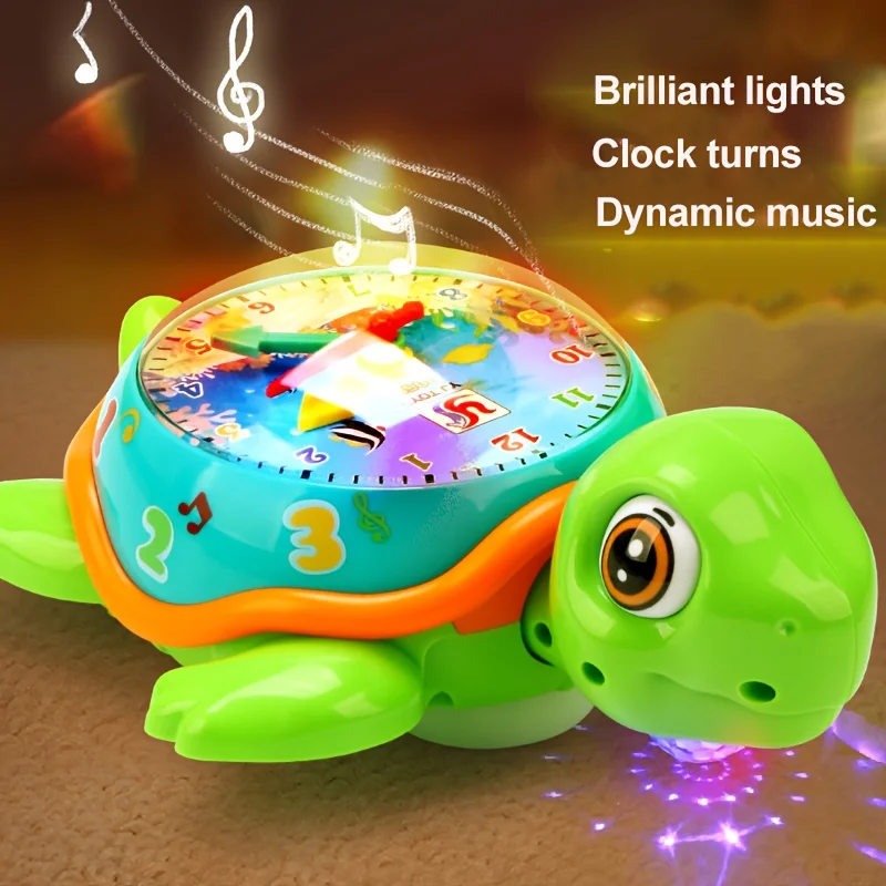 

Kids Toys, Toddler Toys, Turtle Crawling Toy With Music Light Music, Crawling Turtle Time Learning Toys, Toys For Ages 2+