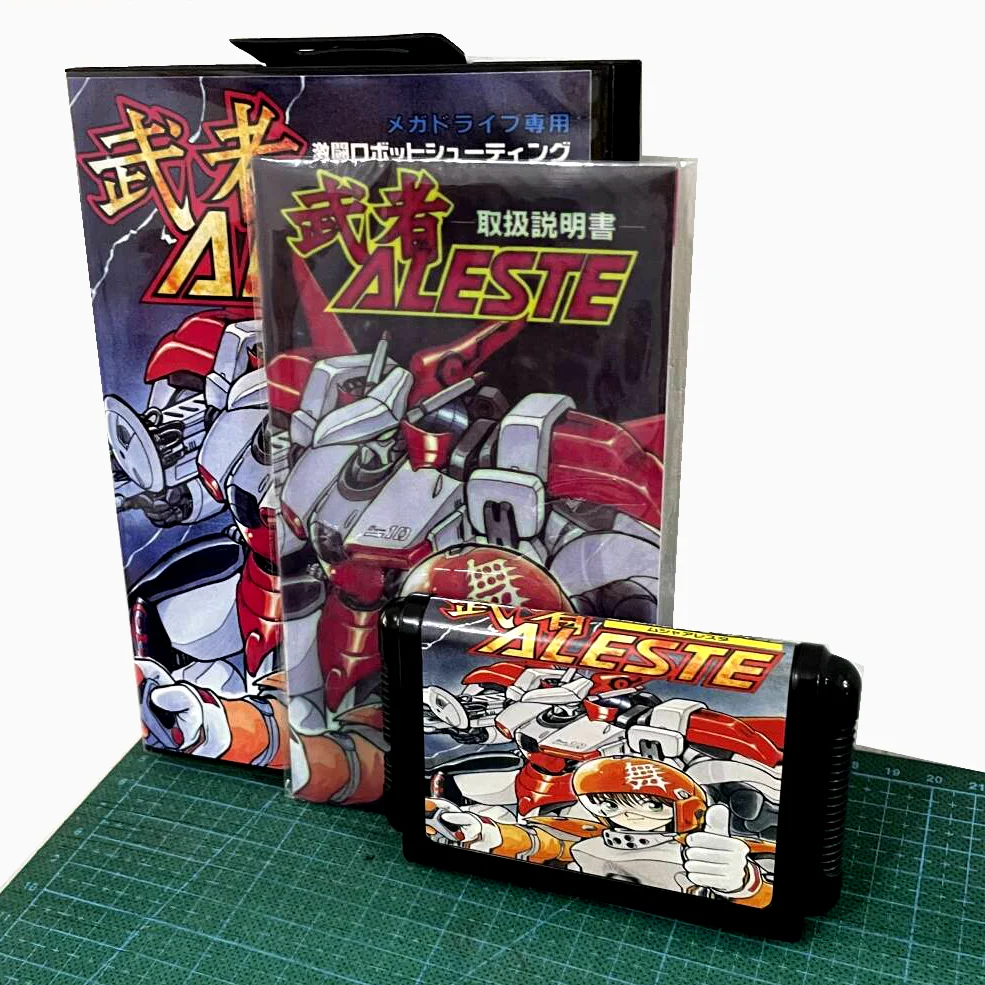New Arrival Aleste - Full Metal Fighter Ellinor With Box And Manual 16bit MD Game Card For Sega Mega Drive For Genesis