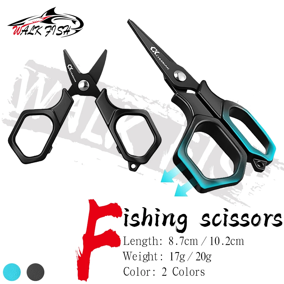 Caminhada peixe nova tesoura de pesca multifuncional titânio revestido para linha de pesca fio chumbo trança aço inoxidável equipamento de pesca