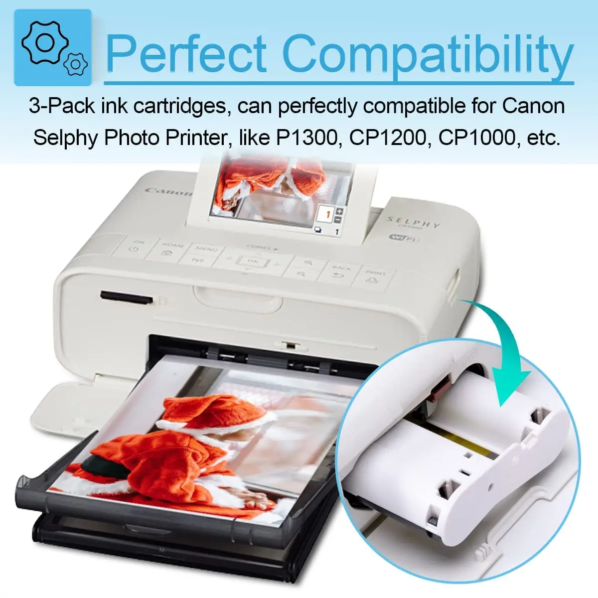 Replacement Canon Selphy Ink and Paper 4 x 6 Inch (100 x148mm) for Selphy CP1500 CP1300 CP1200 CP1000 CP910 CP900 Photo Printers