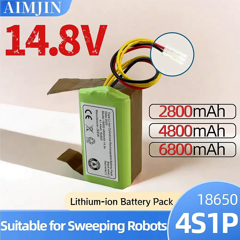 

4S1P литий-ионный перезаряжаемый аккумулятор 14,8 в 2800/4800/6800 мАч подходит для замены батареи роботов-подметальщиков