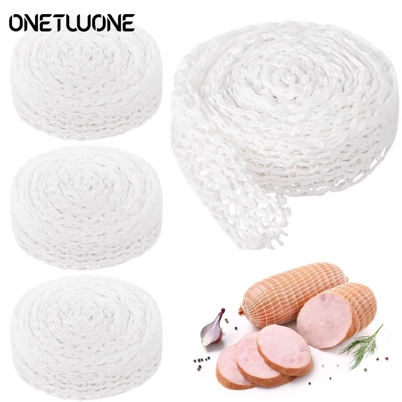 Red de carne de algodón de 3/5/8 metros, red elástica para carne ahumada, aves de corral, jamón, hilo de carnicero, cuerda de cocina para atar carne, herramienta de cocina