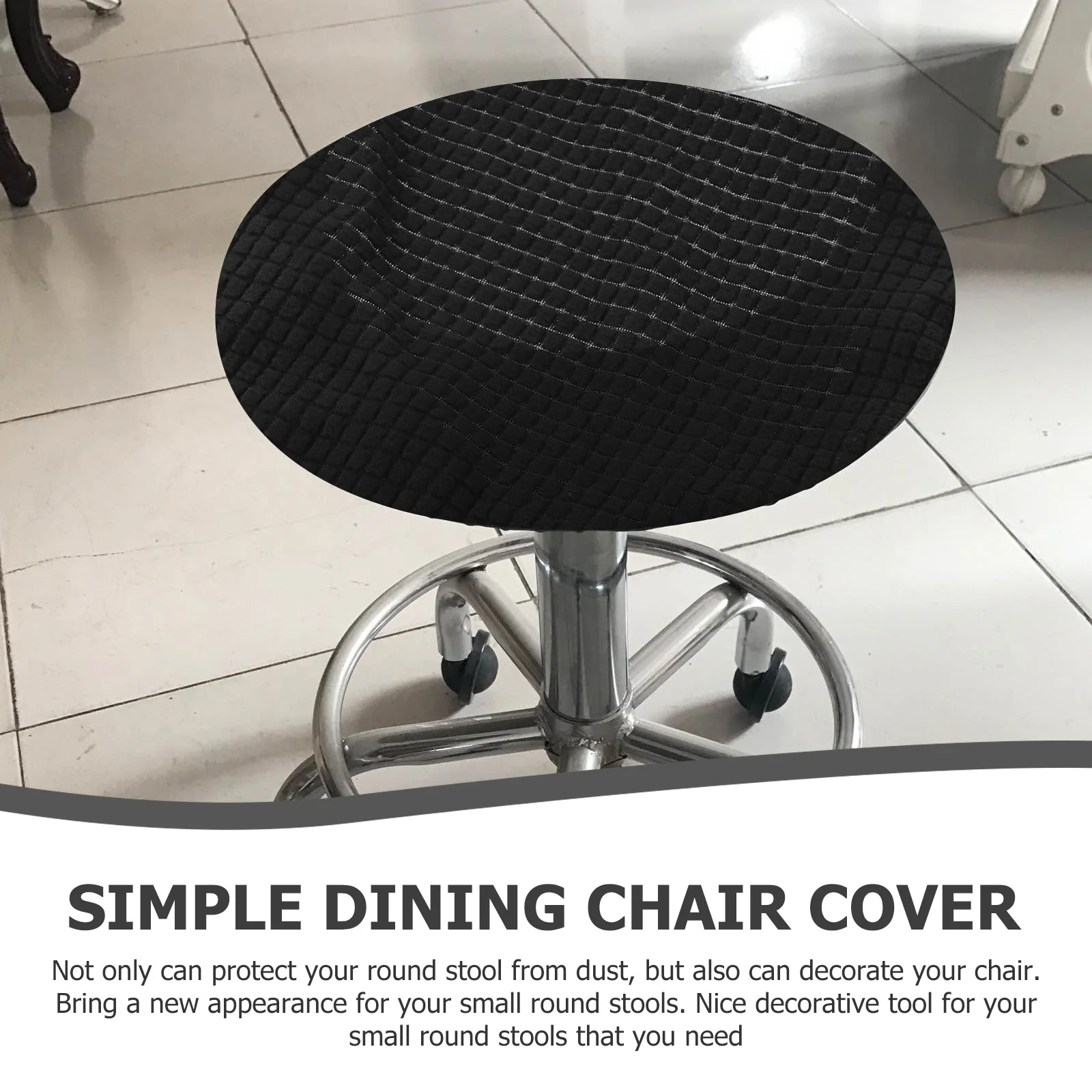 

2pcs Round Stool Elastic Polyester Chair Protectors Comfortable Stretchy Seat Covers For Home Dining Room Hotel