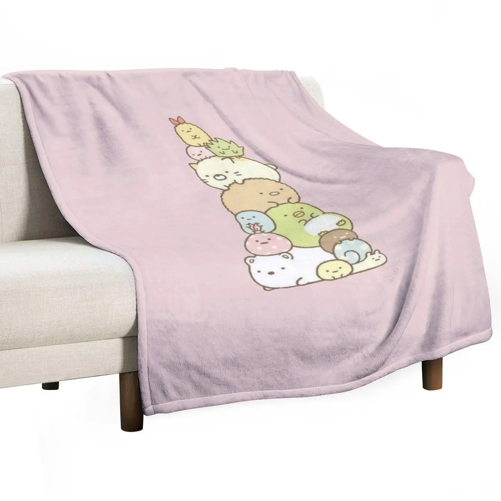 

Happy Stacked Sumikko Gurashi Inspired Graphic Throw Blanket Beach Sofa Tourist Personalized Gift Blankets