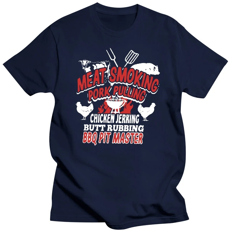 Meat Smoking Pork Pulling Bbq Pit Master Men T-shirt Male Pre-cotton Clothing 100% Cotton