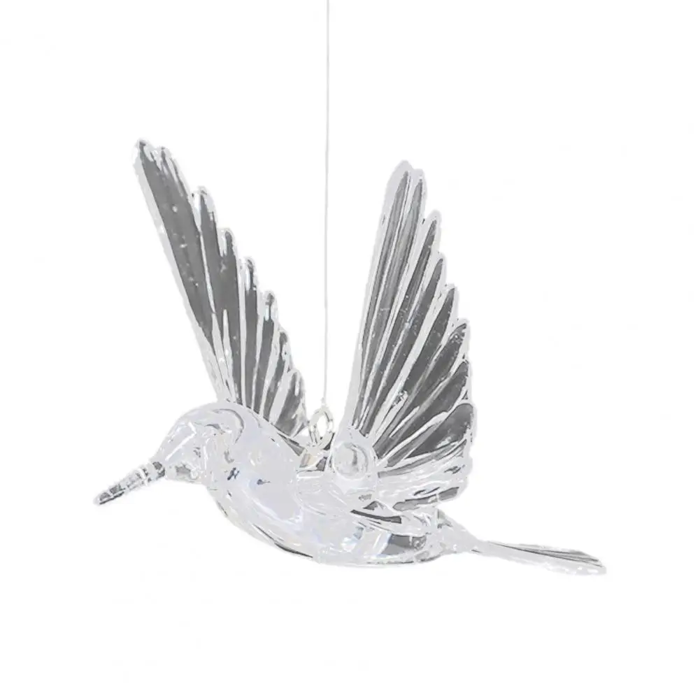 透明な装飾的な鳥のペンダント、ハチドリの吊り下げ飾り、フック付き、透明な飛ぶ鳥の天井装飾