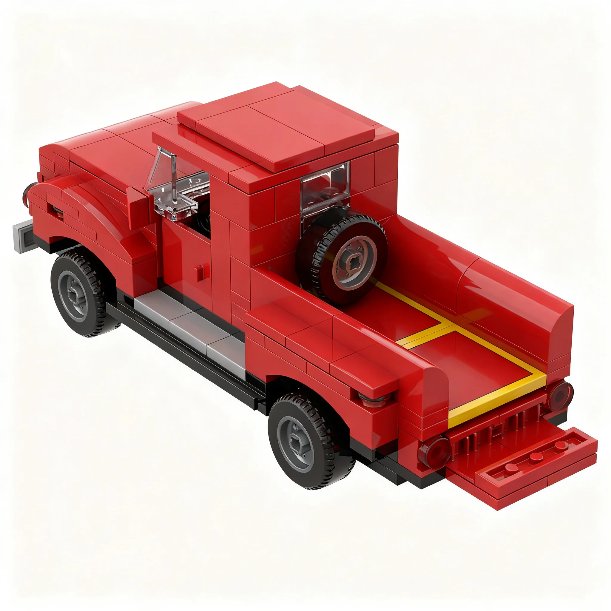 219pcs MOC Pickup Truck Red MOD City Model Building Blocks Construction Toys Christmas Gifts Assemble Creative Idea Presentation