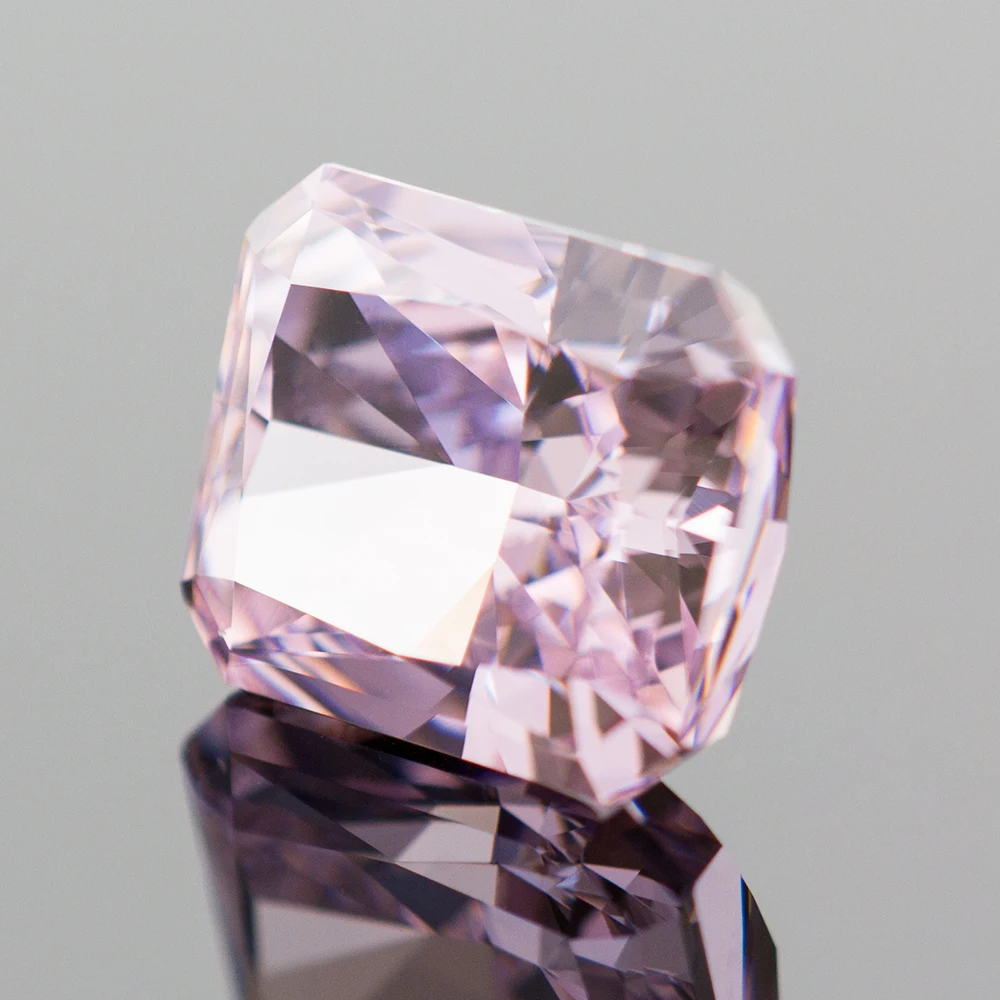 Light Pink Radiant Crushed Ice Cut Cubic Zirconia High Carbon Diamond Lab Zircon CZ 4K Cutting 5A+ Quality for Jewelry Making