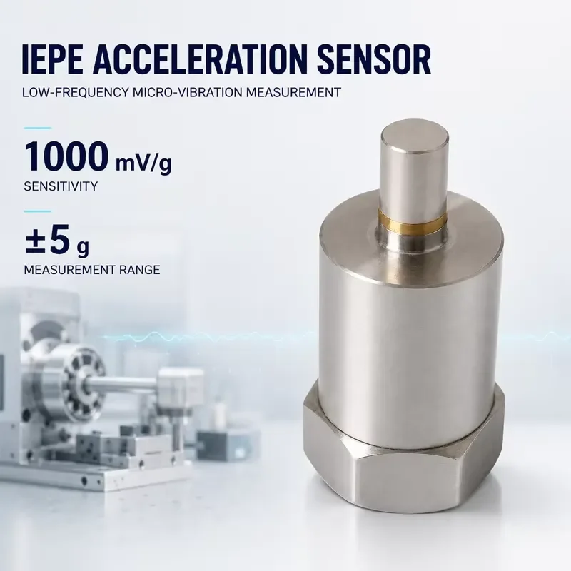 1000mV/g Piezoelectric Accelerometer 0.0001g Resolution with ±10 g Measurement Range for Ultra-Low Vibration Measurement