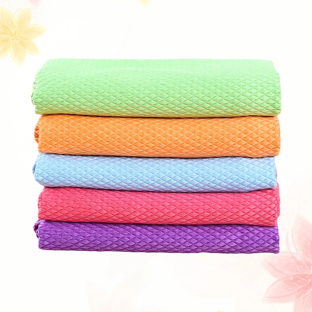 

5Pcs Fiber Cleaning Cloth High Absorption Easy Wash for Kitchen Window Glass Car Cleaning Rag 30x40cm