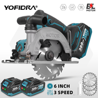 YOFIDRA 6Inch Brushless Electric Circular Saw Handheld Wood PVC Pipe Cutting Tool With 55mm Cutting Depth For Makita Battery Pin