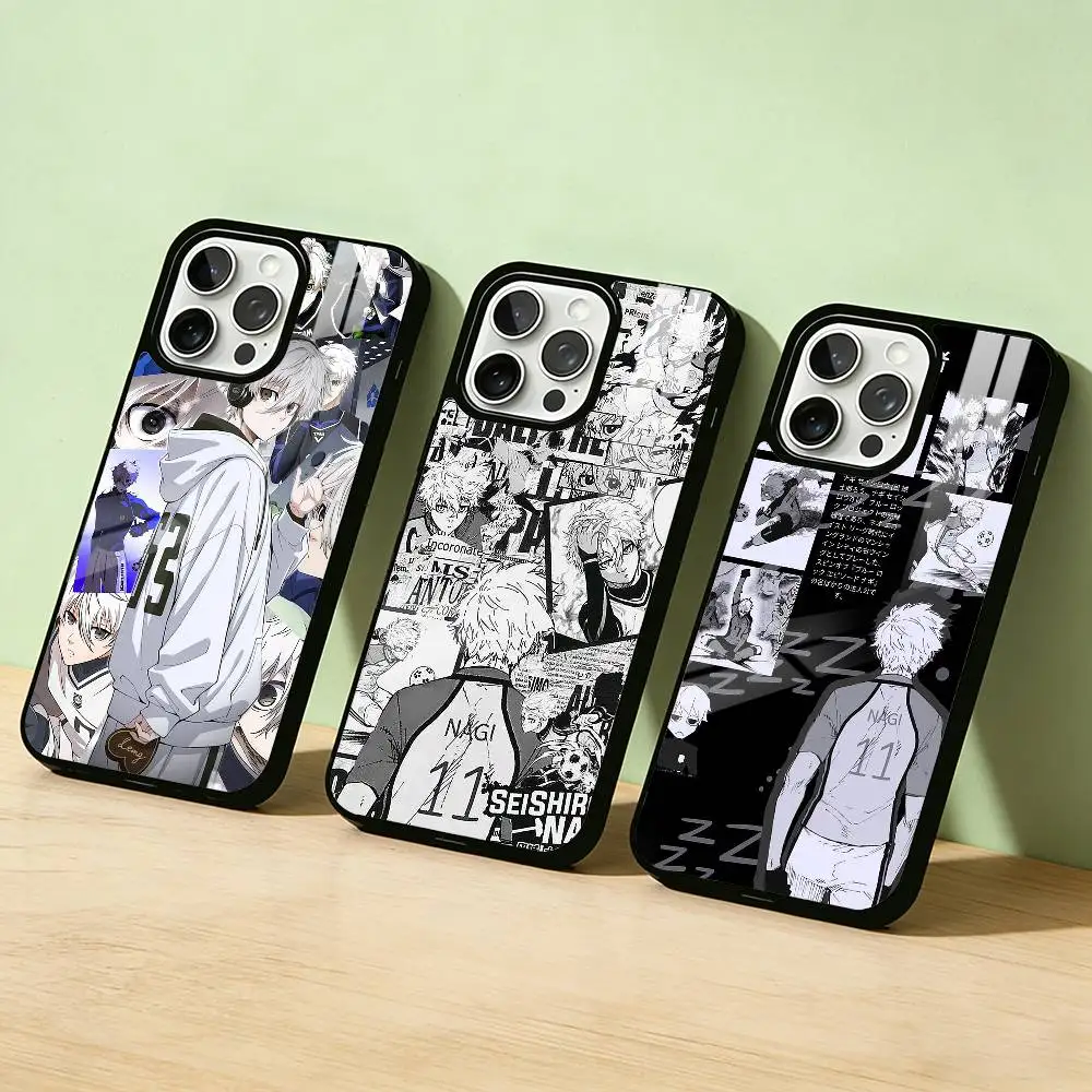 

AAA B-BLUE LOCKS S-Seishiro Nagi Phone Case For iPhone 17,16,15,14,13,12,11,Pro Max,Plus Candy Silver Cover