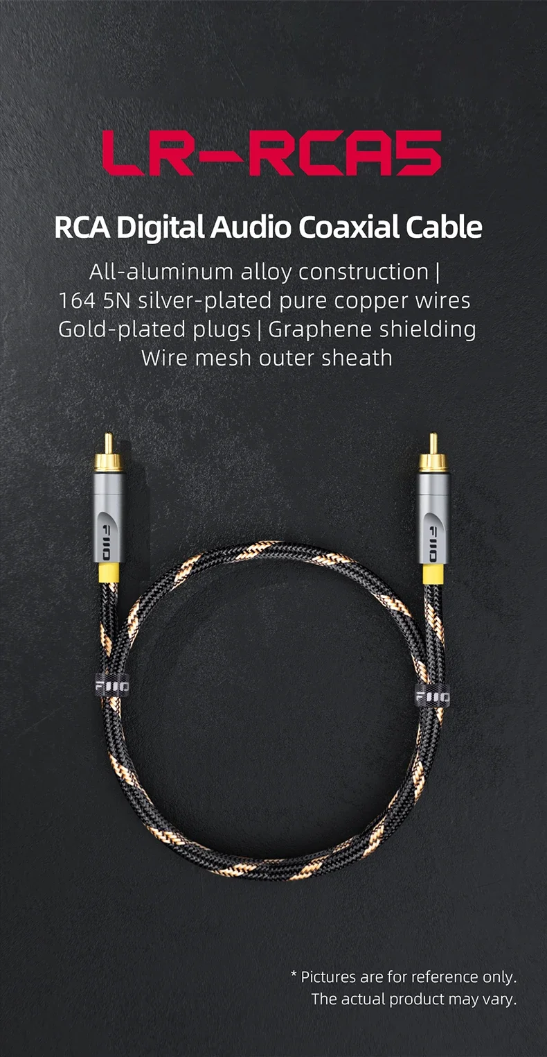 FiiO LR-RCA5 RCA كابل صوت محوري رقمي 5N نحاس نقي مطلي بالفضة