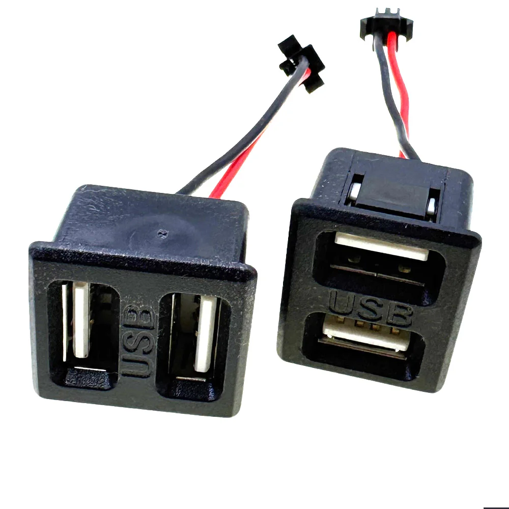 4 Sets Doppelschichtige USB-Buchsen, Typ-C-Buchsen, USB-Lampen-Ladebuchsen, Strombuchsen mit Kabelanschluss – Detail 2