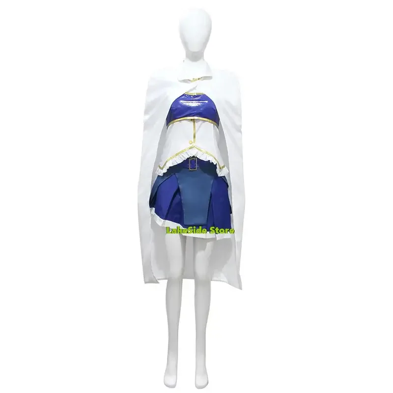 2025 أنيمي Puella Magi Madoka Magica فتاة ميكي ساياكا زائد تأثيري حلي شعر مستعار الأزرق زي قتال موحد هالوين مثير امرأة تنورة Sui