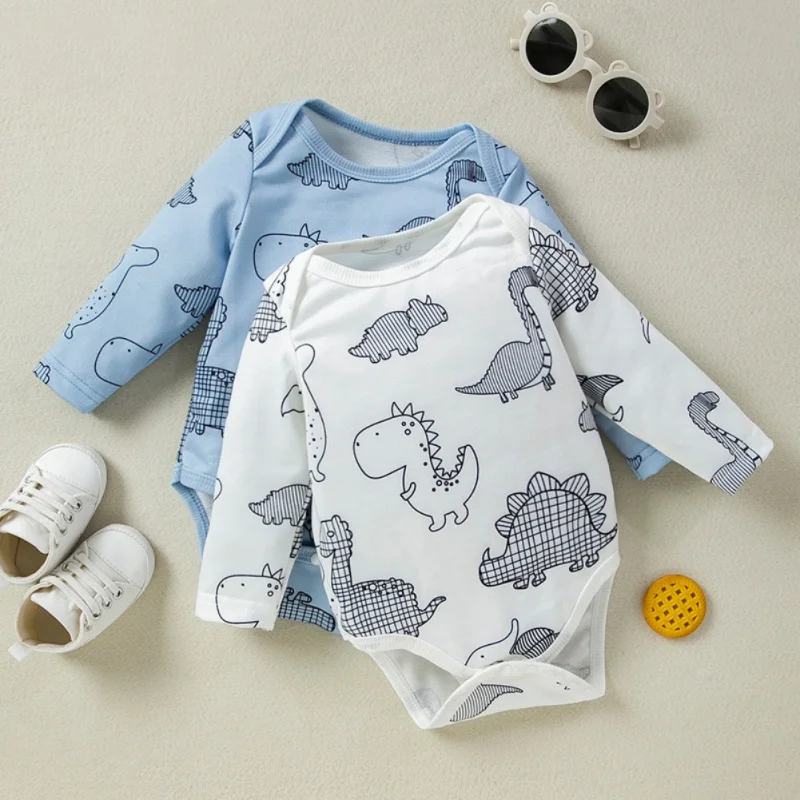 

Cartoon Baby Clothes Romper for Boys Girls Dinosaur Pattern Newborn Clothing Long Sleeve Toddler Overall Infant Overalls 0-1year