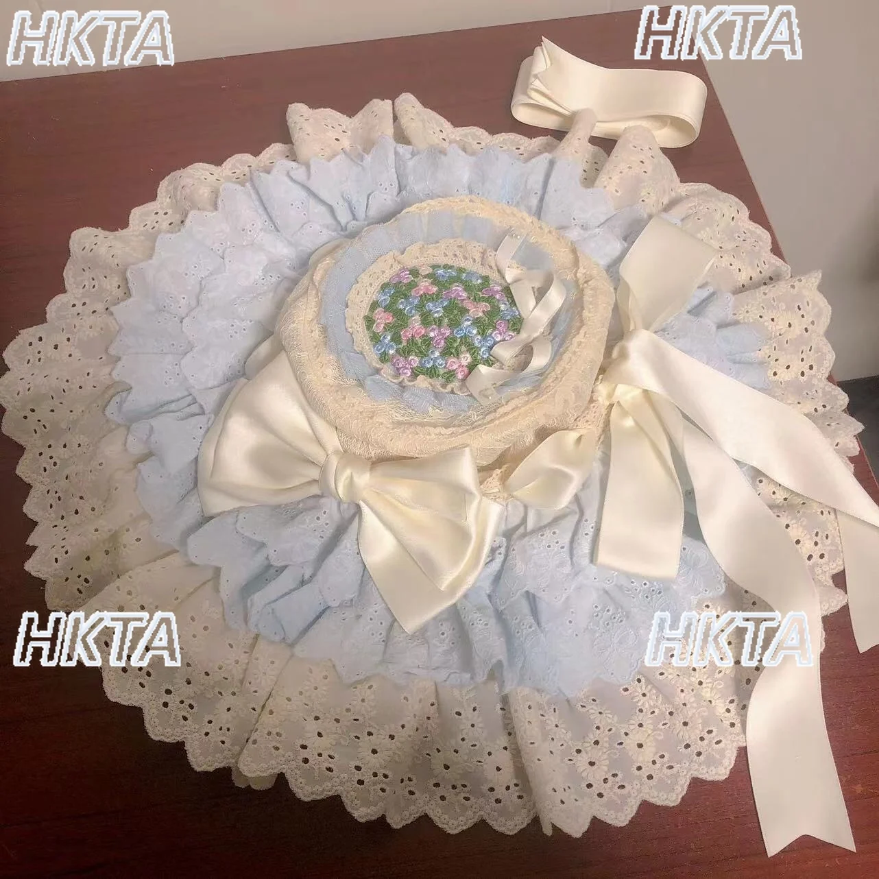 Ręcznie Robiony Kapelusz Han-Yang w Stylu Eklektycznym Słodka Lolita Cosplay Zdjęcia Wakacje Blok Kolorów Kapelusze BB Lolita Dziewczęce Kapelusze z Parasolem Przeciwsłonecznym