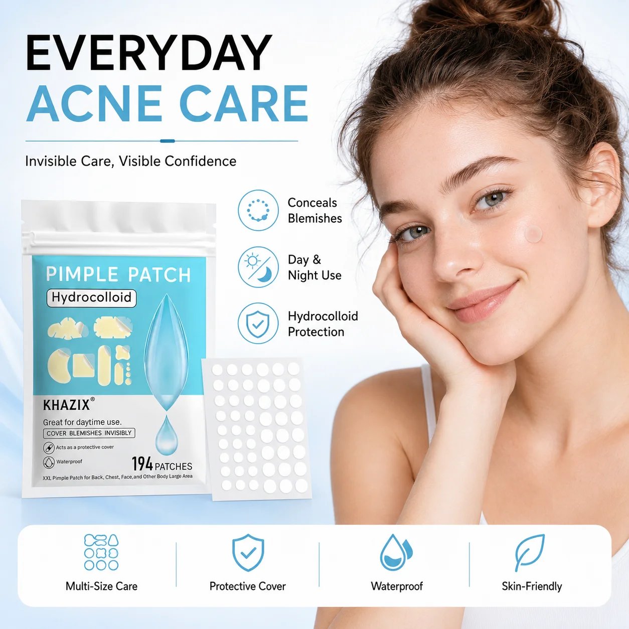 194pcs Star Pimple Patches For Face Hydrocolloid, Absorbing Cover, Tea Tree, Hydrocolloid Acne Patch, Cute Star Pimple Patch