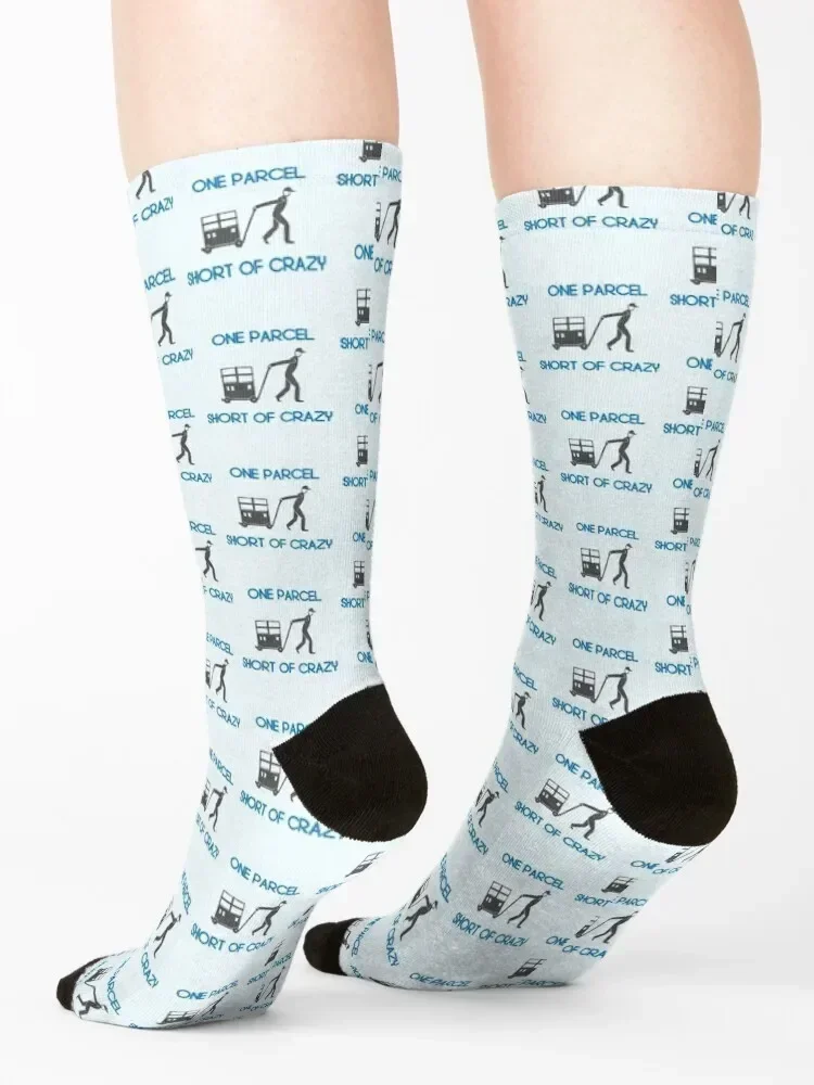 Funny Postal Worker One Parcel Short of Crazy Post Office Mail Carrier Mailman Socks Stockings winter Boy Socks Women's