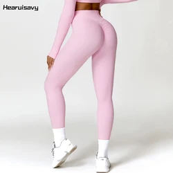 Hearuisavy Scrunch Gym Leggings Woman Workout Pants Female Running Tights Women Push Up Yoga Pants High Waist Sports Leggings