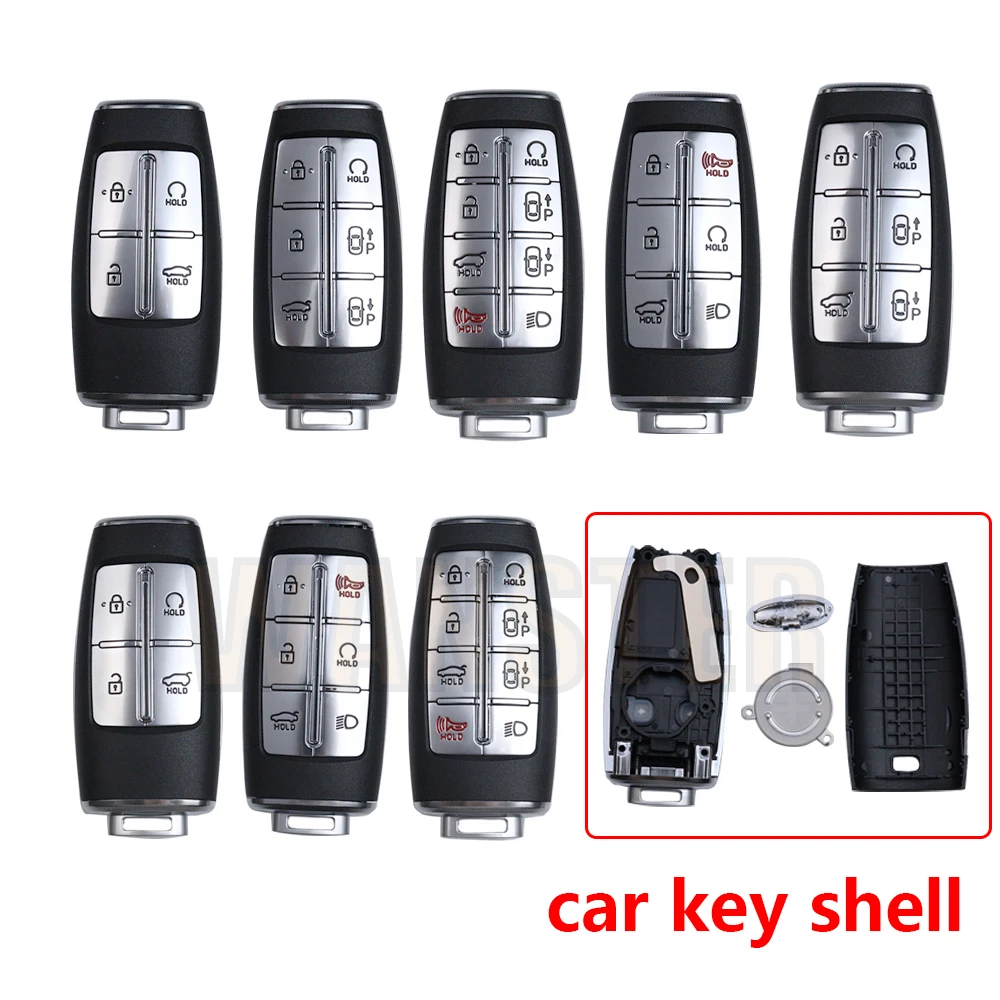 

4 6 8 Buttons Car Key Fob Case Shell for Hyundai Genesis GV80 GV90 2022 GV70 G80 2019 2020 2021 Car Key Replacement Housing