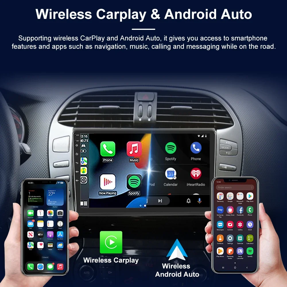 Android 14 Autoradio For Fiat Bravo 2007 -2012 Car Multimedia GPS navigation 2din Wireless CarPlay ZLINK IPS DSG WIFI 4G 2K