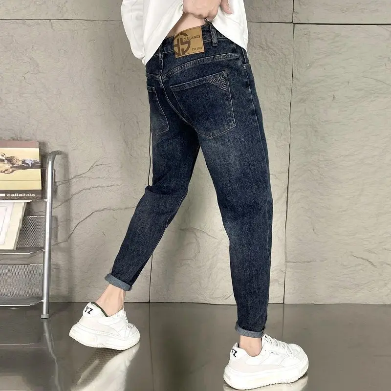 Korean Style Clothes 2024 New Men's High-end Casual Denim Jeans Casual Spring Autumn Vintage Slim Full-length cowboy Denim Jeans