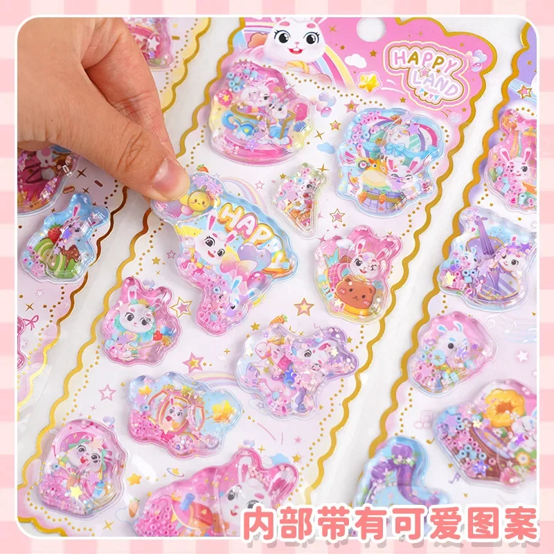 3D Cartoon Bunny Puffy Stickers for Kids DIY Craft Laptop Phone Case Scrapbook Computer Album Decor