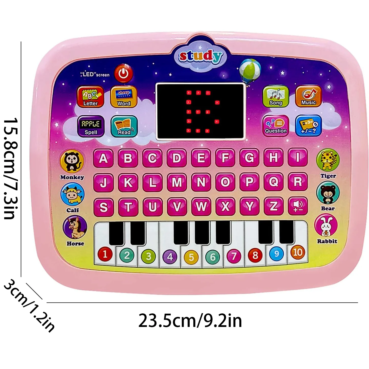 Audio-leermachine voor vroeg onderwijs voor kinderen, tablet-leermachine met LED-schermverlichting, tabletcomputer