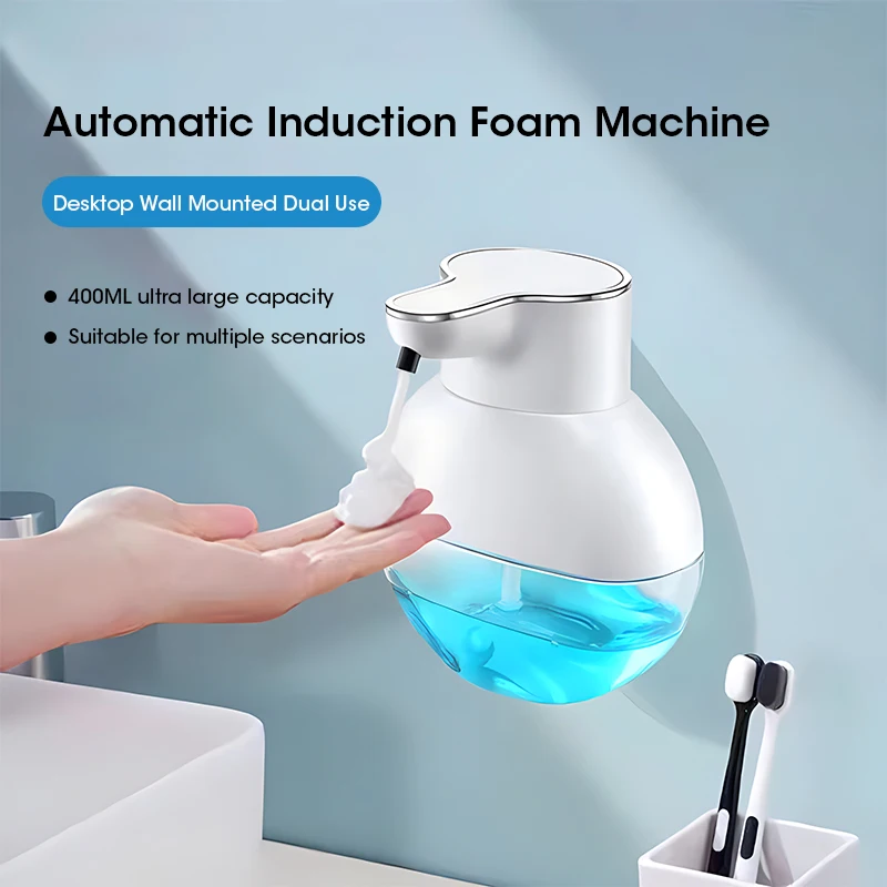Touchless Motion Sensor Smart Soap Dispenser 420ml Wall Mounted NOCCLILI Hand Washing Device for Home Kitchen