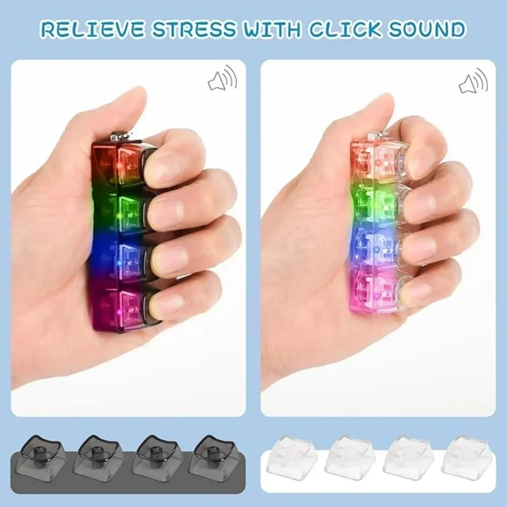 4-Button Fingertip Keyboard Keychain RGB Keyboard Fidget Toy product image 6