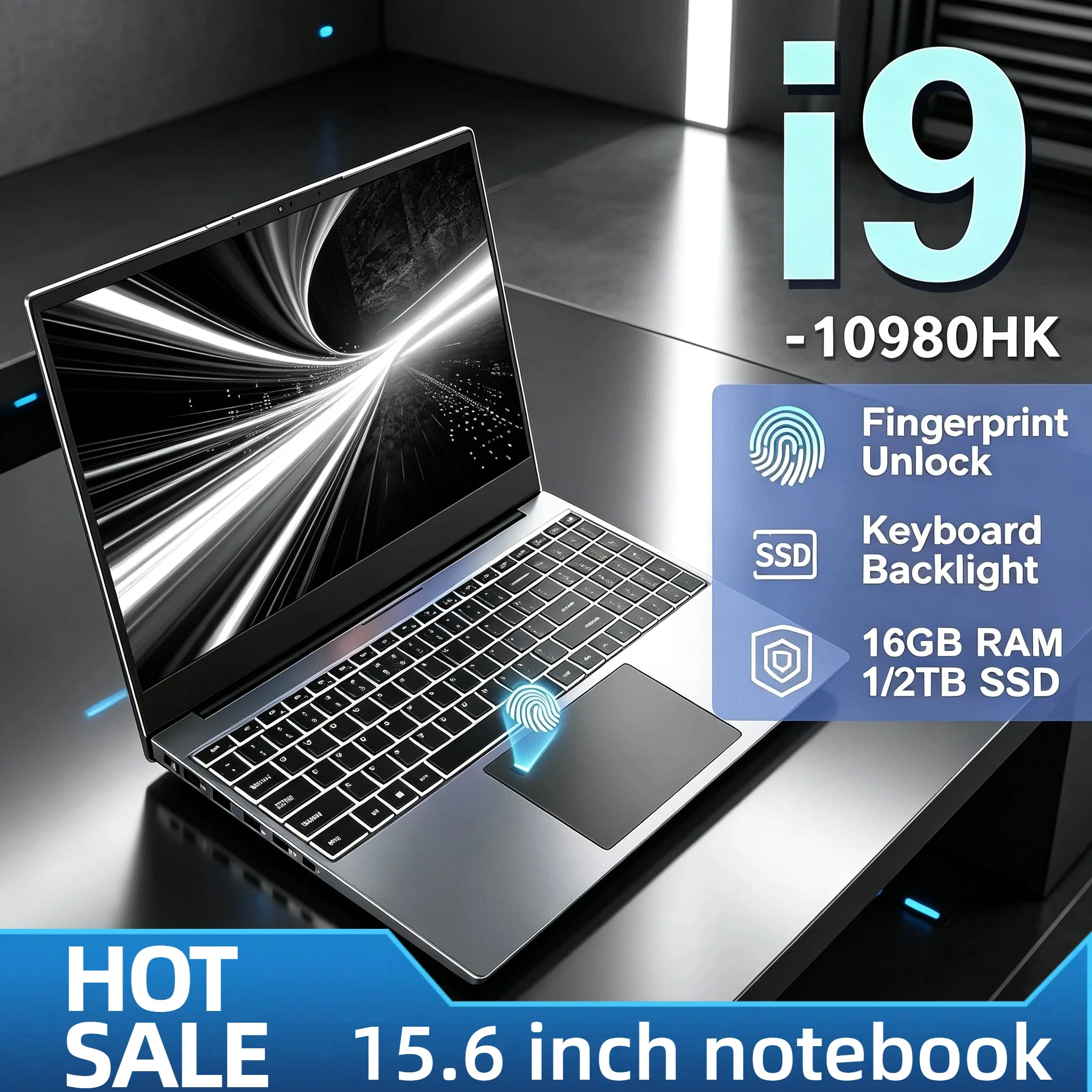 

Intel i9-10980HK 15.6 Gaming Notebook 8C16T 2.4-5.3GHz 32GB DDR4 2TB NVMe SSD Fingerprint WiFi6 4K Ultrabook Pro Max