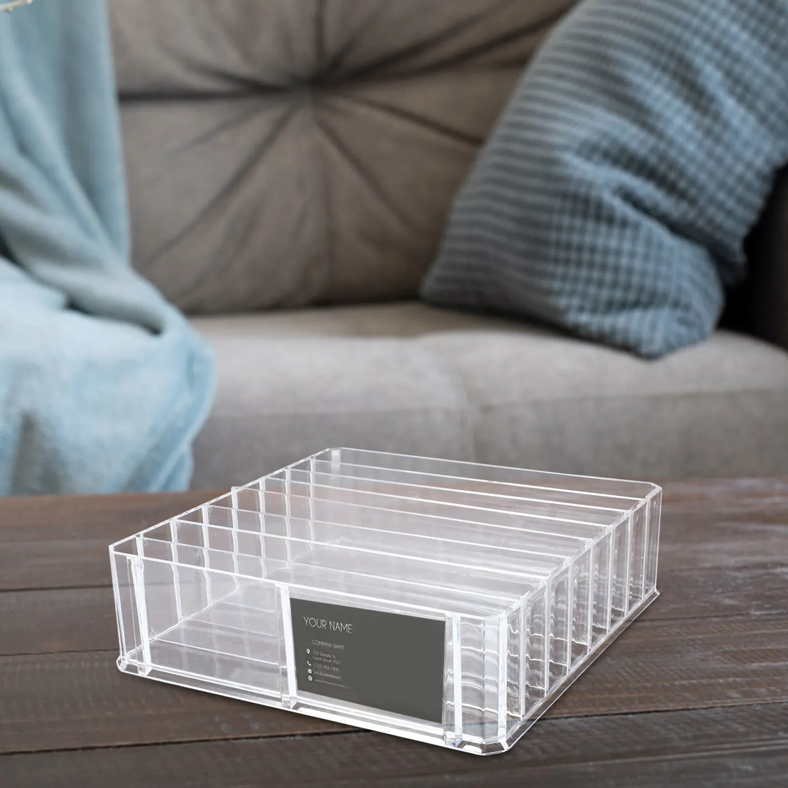 Multi-Grids Cash Organizer Box Money Storage Tray with Coin Bill Compartments Cash Holder for Office Store Classroom Use view 2