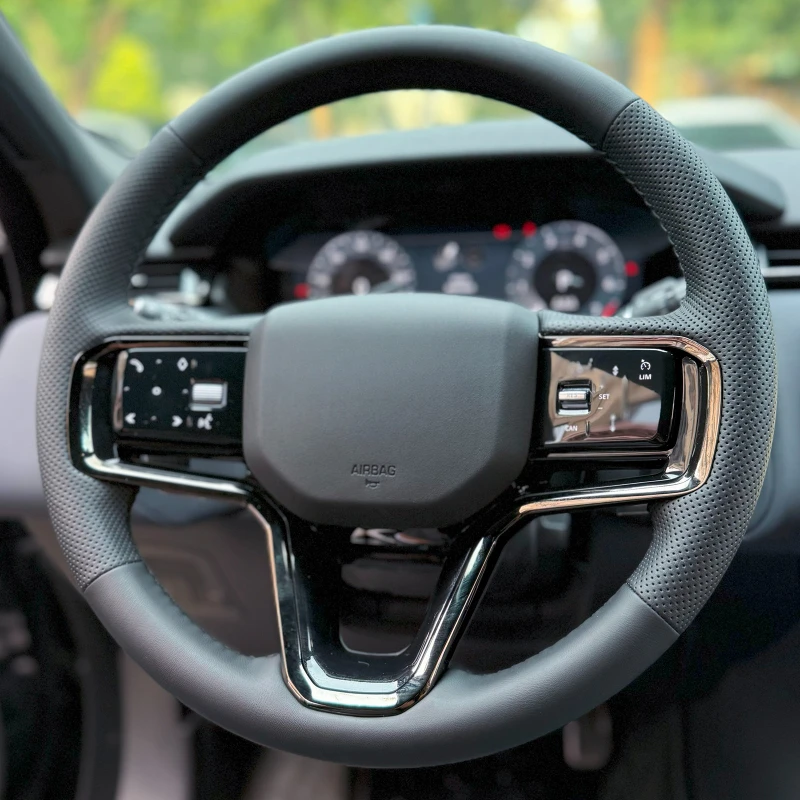 

DIY Hand-Stitched Non-slip Leather Steering Wheel Cover for Land Rover Discovery Range Rover Sport Evoque Velar Car Accessories