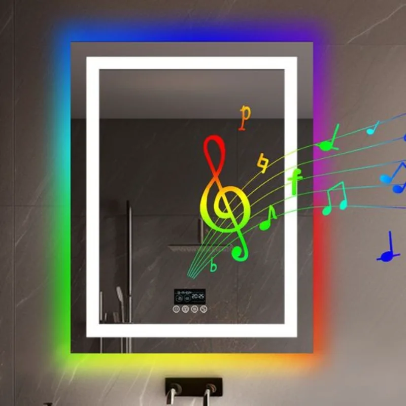 

Bluetooth-динамик с противотуманным прямоугольным светодиодом, зеркало для ванной комнаты