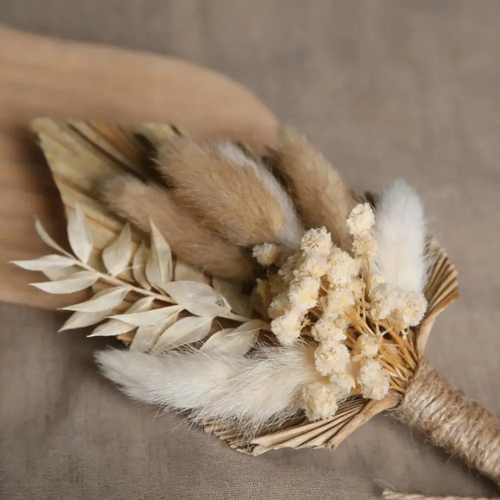 Wheat Corsage Unique Flower Corsage Gold Wheat Wedding Boutonniere Preserved Artificial Flower Lapel Pin Rustic Floral for Groom