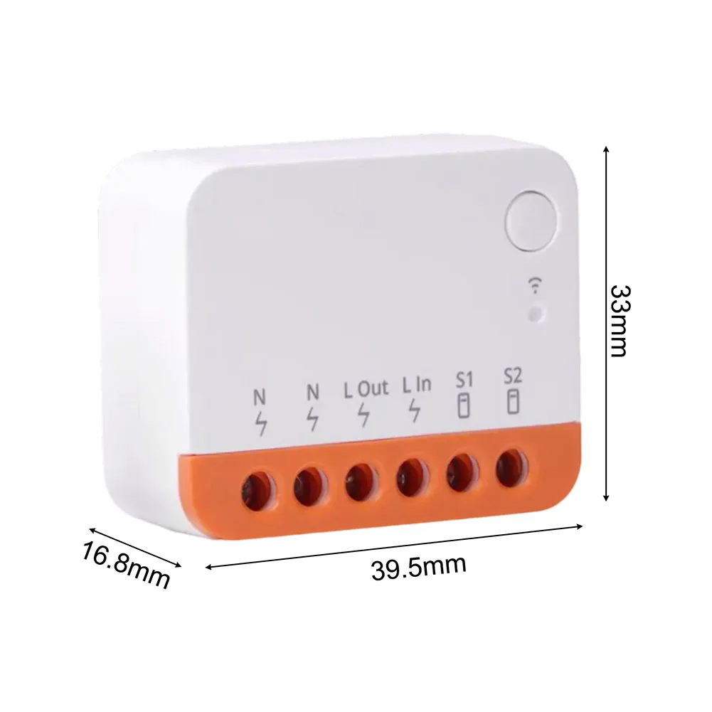 تصميم مدمج مفتاح ذكي مفتاح التتابع 2Way Switch 39.5x33x16.8mm WiFi مفتاح ذكي توافق متعدد الاستخدامات تصميم مدمج