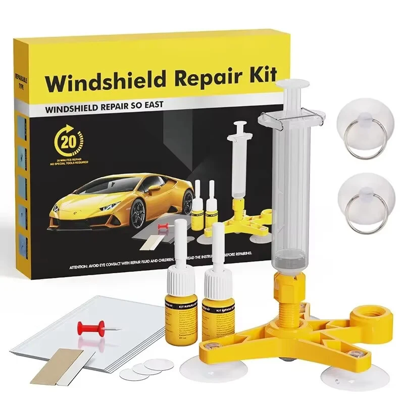 Windshield Repair Resin Kit Quick Fix Car Glass Crack Windscreen Scratch Restore Window Sealer Repair Fluid Window Screen Polish