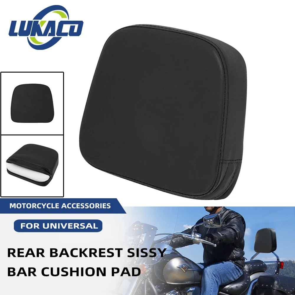 Rear Passenger Backrest Sissy Bar Cushion Pad Universal Motorcycle Accessories For Harley Yamaha Honda Chopper Cruiser Bikes