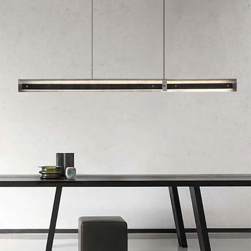 Italian modern minimalist long strip pendant lights living room dining room bar counter office hanging lamps lighting fixtures