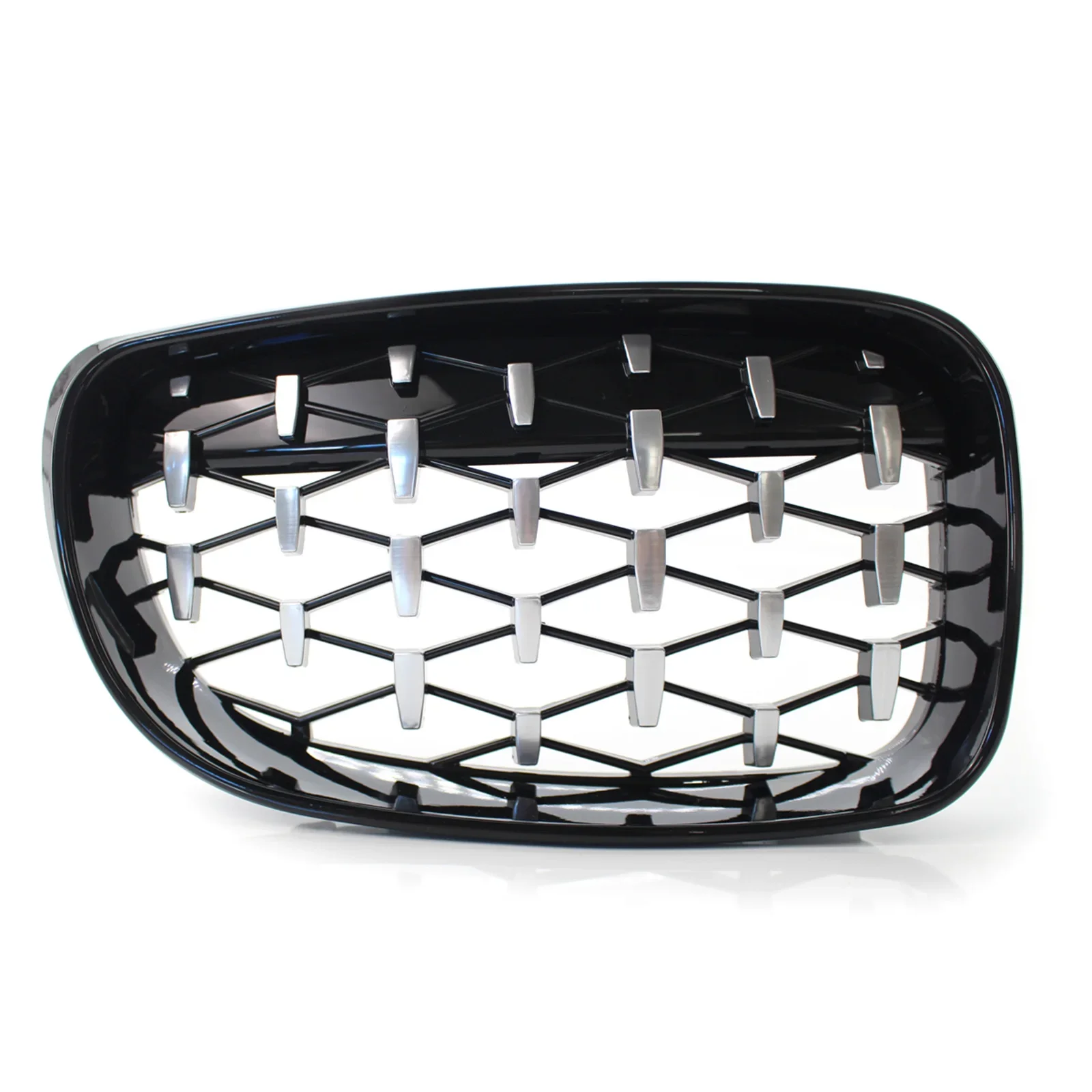 1 Pair Car Front Bumper Grilles Diamond Style Kidney Grilles Replacement Racing Grill For BMW 1 Series E81 E87 E82 E88 2007-2012