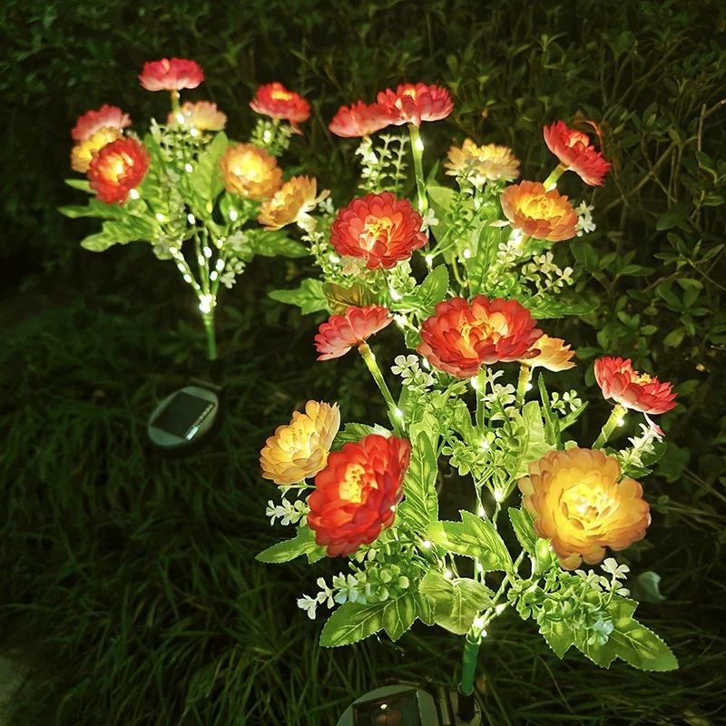 Solar Outdoor Lighting Garden Lights Snow Lotus LED Lawn Lamp Patio Decorative Flower Party Valentine's Day Wedding Decor